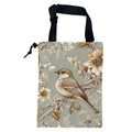 Car Garbage Bag Vintage Bird and Floral Hanging Canvas Car Trash Bag Drawstring Car Back Seat Organizer for Car Back Front Seat Console with Adjustable Buckle