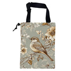 Car Garbage Bag Vintage Bird and Floral Hanging Canvas Car Trash Bag Drawstring Car Back Seat Organizer for Car Back Front Seat Console with Adjustable Buckle