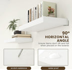 30 Inch Floating Shelves | 12 Inch Deep White Floating Shelves Set of 2 | 30" W x 12" D Rustic Wood Shelves for Wall | Deep W