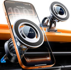 LISEN for MagSafe Car Mount [360° Rotation] Magnetic Phone Holder for Car Vent Phone Mount, Hands Free Phone Mount for Car Accessories fit iPhone Includes Vent/Dashboard Mount, Black Kits