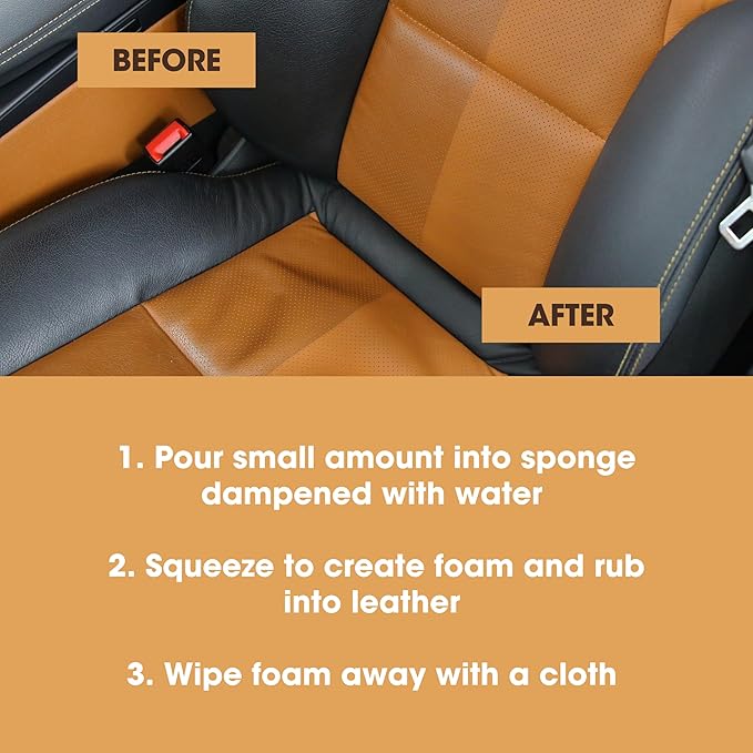 Furniture Clinic Leather Cleaner | Non-Toxic | Removes Dirt & Grime | All-Purpose Cleaning Solution for Couches, Car Seats, P