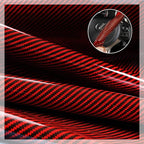 Car Steering Wheel Cover Set Bright Carbon Fiber Wrap Non-Slip 3pcs Steering Wheel Accessories 14.5-15 inch Universal (Red)