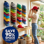 2 Pack Hat Hook Organizer for Baseball Caps, Hat Hanger Holder for 20 Caps, Wall Hat Rack with Strong Adhesive, Multilayer Ca