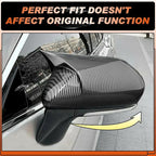 ACLONG Carbon Fiber Mirror Cover Caps Fit for Toyota Camry 2018 2019 2020 2021 2022 2023 2024 2025- Rearview Side Mirror Covers-Ox Horn Design, Left Driver Side & Right Passenger Side,1 Pair