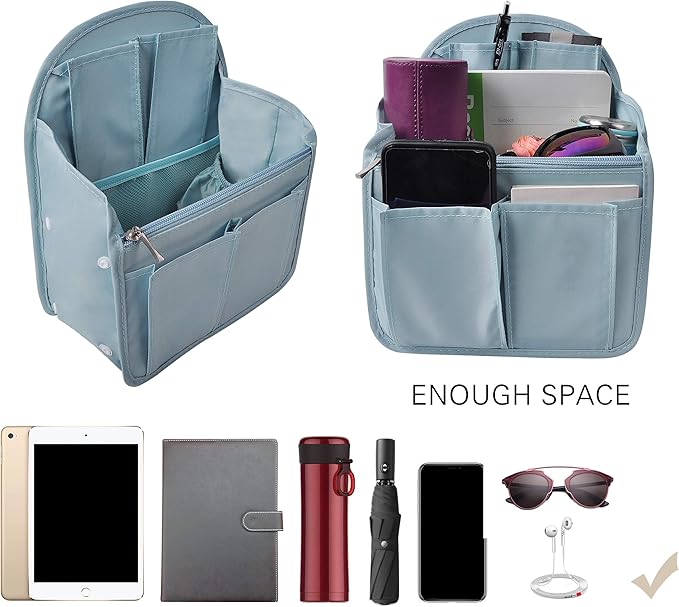 Vercord Backpack Organizer Insert Liner Hanging Travel Bag in Bag with Many Pockets