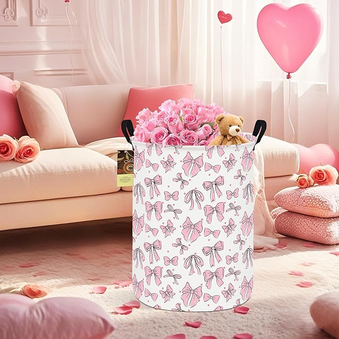 HUNRUNG Laundry Hamper,Large Canvas Fabric Lightweight Storage Basket Toy Organizer Dirty Clothes Collapsible Waterproof for 