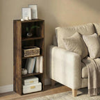 Furinno LUDER Book Shelf, 4-Tier Bookshelf, Bookcase with Open Shelf, 9.3 x 15.6 x 41.7, for Corner, Living Room, Bedroom, Ho