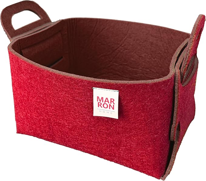 Collapsible Felt Storage Bin (REDCHOCO, SMALL)