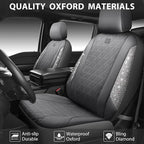 CAR PASS Gray Oxford Bling Diamond Car Seat Covers Full Set Interior Sets, Waterproof Shining Glitter Sparkly Crystal Univers