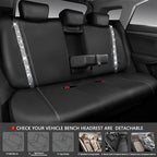 CAR PASS Bling Diamond Car Seat Covers, Shining Rhinestones Waterproof Faux Leather, 7 Seats 3 Rows with Zipper Glitter Crystal Sparkle Strips Universal Fit 95% MPV,SUV,CAR for Women Girl, Silver