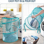 Seiritex Mesh Popup Laundry Hamper 115L Collapsible Laundry Basket No Lid Extra Large Capacity Foldable Clothing Storage Bask
