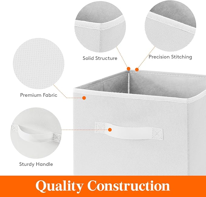 Lifewit Storage Cubes, Foldable Decorative Fabric Storage Baskets for Organizing Home Organizers with Handles for Shelves, Cl