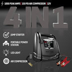 Schumacher SJ1330 1000 Peak Amp Jump Starter and Air Compressor with 12V USB Portable Power Ports
