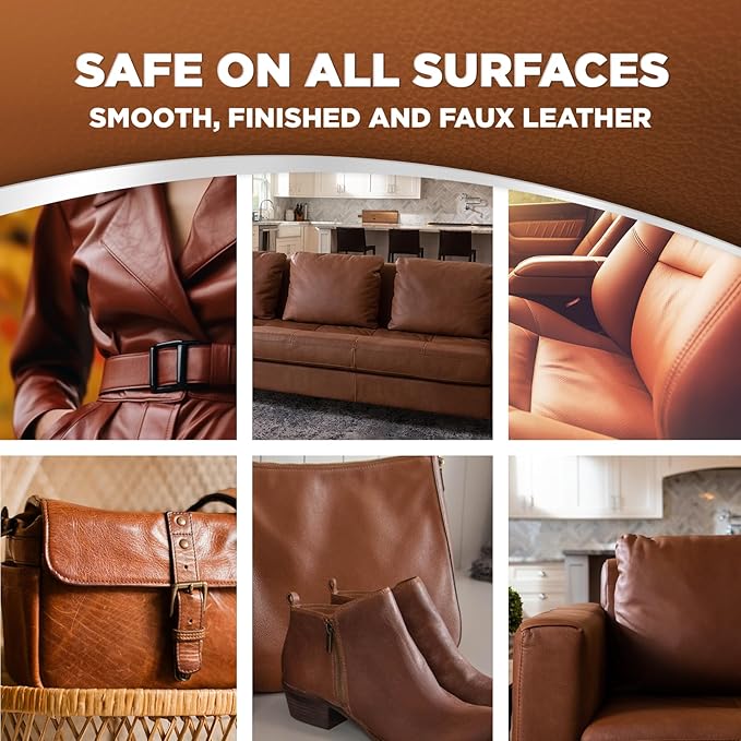 Weiman Leather Cleaner & Conditioner - Cleans, Restores & Protects Leather, UV Protection Prevent Cracking & Fading, For Car 
