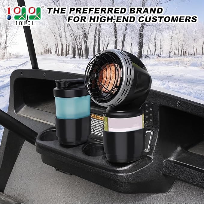 10L0L 2 Pack Golf Cart Cup Holder, Dash Adapter for Portable Propane Heater Cylinder, Universal Replacement Drink Holder for 