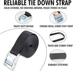 Cartman 1" x 12' Lashing Straps Cargo Tie-Down Strap Up to 600lbs, 12pk in Carry Bag, Black