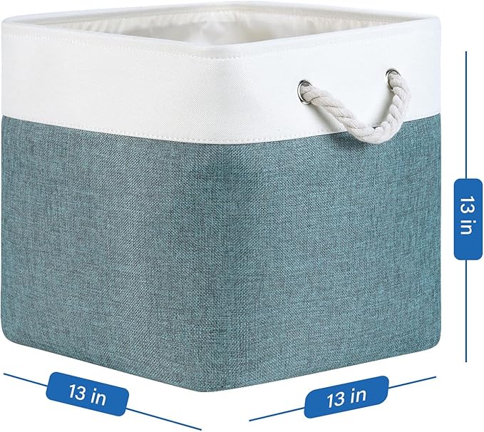 Temary Cube Bins 4 Pack Large Storage Cube Storage Baskets 13x13x13 Storage Cube Bins for Shelves with Handles, Fabric Storag