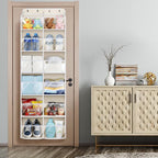 Univivi Over the Door Organizer, 6 Tiers Behind Door Storage with Clear Deep Pockets Hanging Organizer for Closet, Bedroom, N