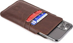 Dockem Provincial Wallet Sleeve for iPhone 11 Pro, XS, X (5.8 inch) – Vintage Vegan Leather Pouch Cover with 2 Card Holder Slots [Brown]