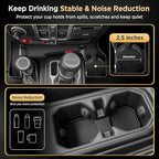 for Jeep Wrangler JL JLU 4XE(2018-2026) & Gladiator JT(2020-2026) Center Console Organizer Tray [Maximize Storage & US Patent] Cup Holder for Jeep Gladiator & Wrangler Accessories Black