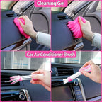 THINKWORK Pink Car Detailing Cleaning Kit, Car Wash Kit, Car Accessories for Women Suitable for Small and Medium Vehicles Suc