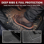 LASFIT Floor Mats for Rivian R1S 2022 2023 2024, All Weather Floor Liner TPE Custom Fit Car Mats for Rivian R1S 1st & 2nd & 3rd Row Rubber Mats, Black,Tasteless, Durable and Easy to Clean