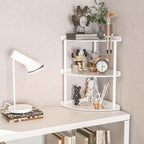 Sezanrpt 3 Tier Acrylic Corner Shelf Organizer Storage 9.5x9.5x15.7 Inch, White Countertop Corner Shelf for Bathroom, Kitchen