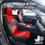 FH Group Flat Cloth Full Set Car Seat Covers Three Row 7 Seater - Universal Fit for Cars, Trucks & SUVs Red
