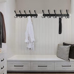 Dseap Coat Rack Wall Mounted - 5 Tri Hooks, Heavy Duty, Stainless Steel, Metal Coat Hook Rail for Coat Hat Towel Purse Robes 