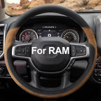 West Llama Customized Auto Car Steering Wheel Cover for Dodge RAM 1500 2500 3500, 15.5-16 inch (Dark Brown - Large Size)