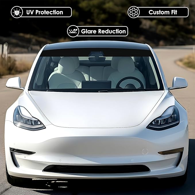 Front Windshield Sun Visor Strip Tint Film for Model 3, Precut Premium DIY Car Window Tint (Black 5%)