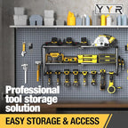 YYR Heavy Duty Power Tool Organizer with Charging Station, Cordless Drill Hanger Storage Rack, Battery Tools Holder Wall Moun