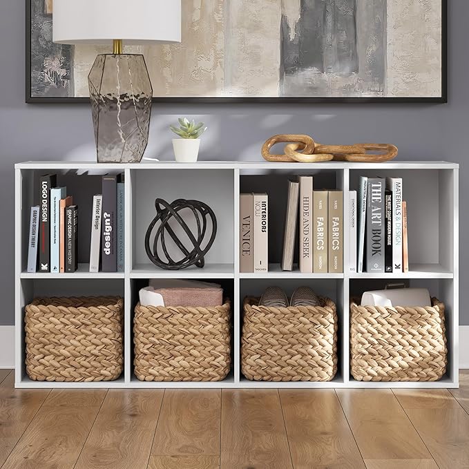 Signature Design by Ashley Onita Contemporary 8 Cube Organizer for Storage, Fits 10.5" by 10.5" by 11" H Storage Bins, Wood, 