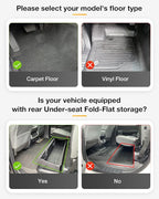 3W Floor Mats Fit for Ford F250 F350 F450 F550 2017-2025 2026 Super Duty Crew Cab Bucket Seat with Under Seat Storage, All Weather TPE Custom Fit F 250 Floor Liner(Not for Vinyl Floor), Upgraded