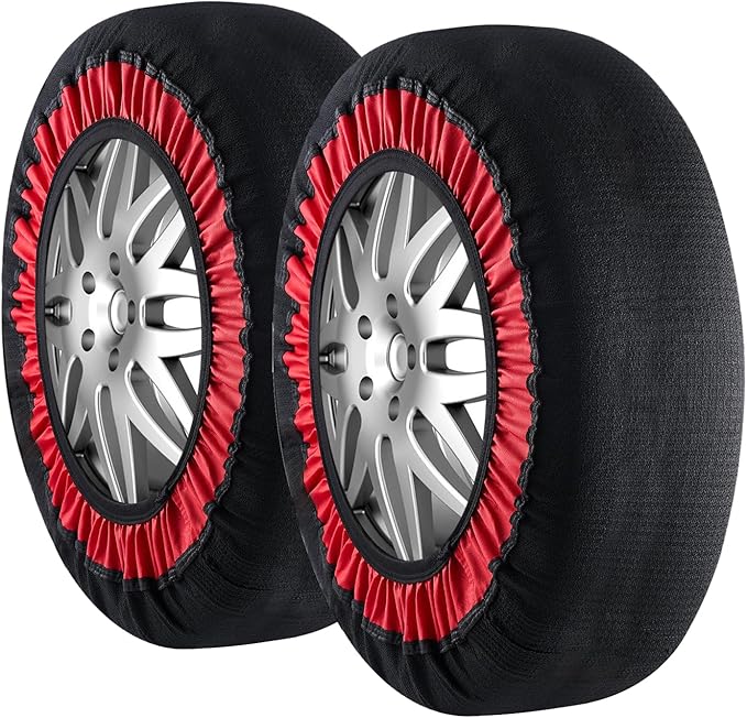 VEVOR Snow Socks for Tires - Excellent Alternative for Tire Chains, Polyester Fiber Tire Socks for Snow, Fits Car, SUV, Picku