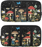 Mushroom Theme Sun Visor Organizer for Trucks,Card Sleeve Pocket with Multi-Pocket Zipper, Auto Interior Accessories Pocket Organizer