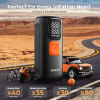 Tire Inflator Portable Air Compressor, 22 Cylinder & 6X Faster Inflation, 160 PSI Tire Pump with Digital Pressure Gauge, Auto Shut-Off, Air Pump for Car, Truck, Motorcycle, Bicycle, Ball
