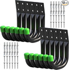 SWANLAKE Heavy Duty Garage Storage Utility Hooks, Utility Hooks for Garage Wall,Color Black (12PCS)