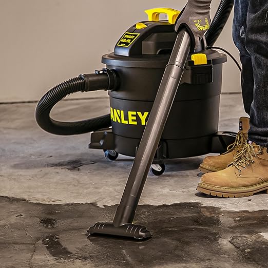 STANLEY Wet/Dry Vacuum SL18191P, 10 Gallon 4 Horsepower 16 FT Clean Range Shop, Ideal for Home/Garage/Laundry Rooms with Atta