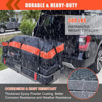 Hitch Mount Cargo Carrier Basket 60"*20"*6"+Waterproof Bag 16 Cubic Feet(58"*19"*24"),and Cargo Net with Attachment Hooks,Ratchet Straps,Hitch Stabilizer.500 Lbs Capacity,foldable,fit 2" Receiver