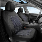 Coverado Front Seat Covers, Breathable Mesh & Leather Car Seat Protectors, Black Driver Seat Cover, Car Seat Cushions, Univer