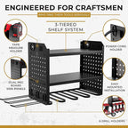 BUILTSTRONG Power Tool Organizer-6 Drill Holder Wall Mount, 3 Tier Heavy-Duty Hand Tool Storage Rack, Utility Racks, Drill Ho