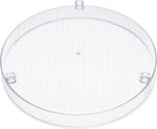 Amazon Basics 2 Tier Lazy Susan Turntable Organizer for Condiments, 12" Diameter, Clear