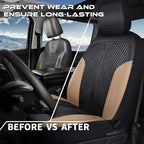 CAR PASS Waterproof Black Beige Car Seat Covers Front Seat Covers Neoprene Wetsuit,All-Weather Non-Slip Durable,Universal Fit