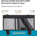 High Road Car Visor Organizer with Zippered Pockets, Sunglasses Sleeve and Clear Photo or Registration and Insurance Pocket - Heavy Duty Straps Fit Most Car, SUV and Truck Visors - Gray