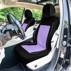 Universal Fit Diamond Stitched Flat Cloth Car Seat Covers Full Set - Purple