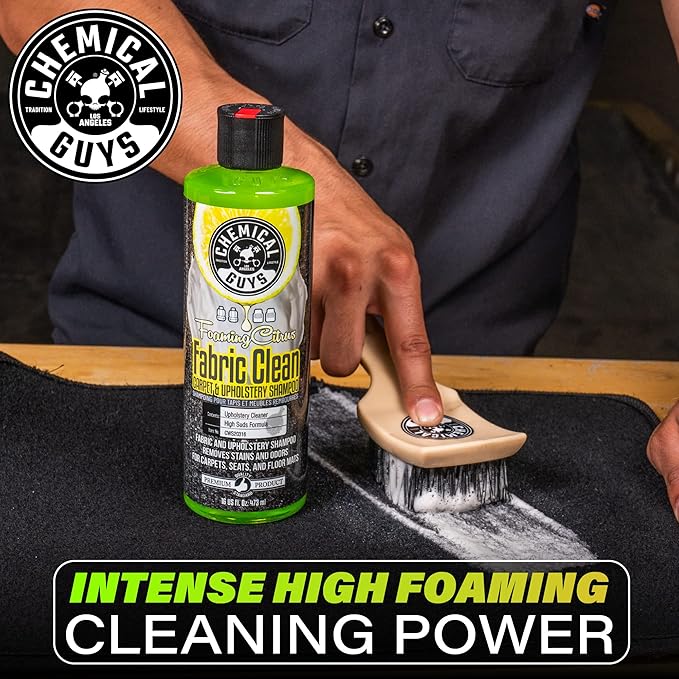 Chemical Guys Foaming Citrus Fabric Clean, Carpet and Upholstery Cleaner - Car Carpet Cleaner for Seats, and Floor Mats, Safe