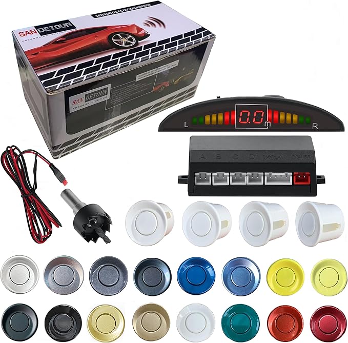 Parking Sensor Kit Backup Sensor Kit Reverse Sensor for Car 18 Color Options for Probes Adjustable Alarm Volume Professional 