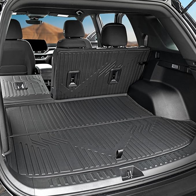 Cargo Mat with Backrest Mat for 2025-2026 Chevy Equinox(Only Gas)/GMC Terrain, All Weather TPE Trunk Cargo Mat Car Accessories for Chevrolet Equinox