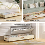 Yecaye Under Bed Storage with Wheels, 2 Pack Under Bed Storage Containers with Adjustable Dividers & Clear Window, 85L Rollin